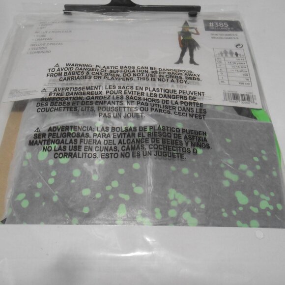 NEW GIRLS SZ XL 14-16 MIDNIGHT MISCHIEF WITCH HALLOWEEN COSTUME GLOW IN THE DARK - Picture 7 of 9